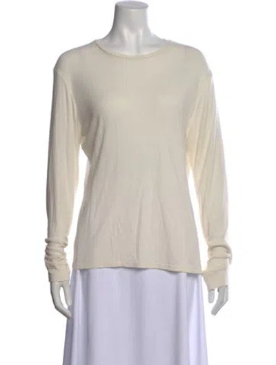 Pre-owned Loulou Studio Crew Neck Long Sleeve Top In Neutral