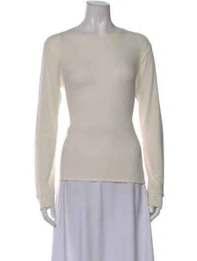 Pre-owned Loulou Studio Crew Neck Long Sleeve Top In Neutral