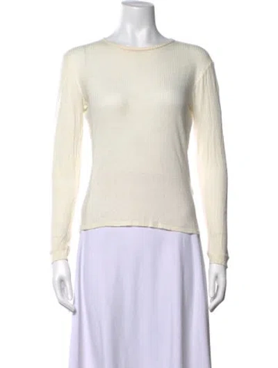 Pre-owned Loulou Studio Crew Neck Long Sleeve Top In Neutral