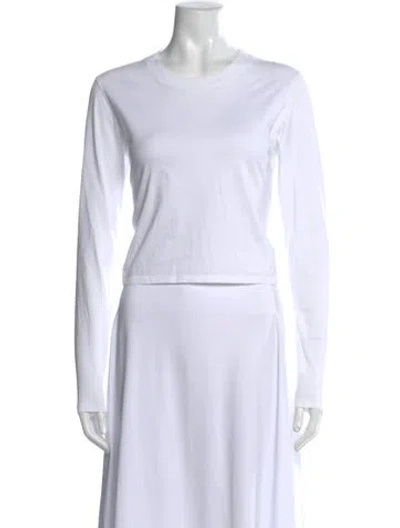 Pre-owned Loulou Studio Crew Neck Long Sleeve T-shirt In White