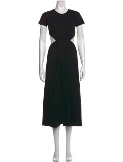 Pre-owned Loulou Studio Crew Neck Midi Length Dress In Black
