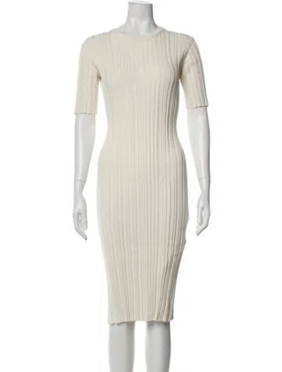 Pre-owned Loulou Studio Crew Neck Midi Length Dress In Neutral