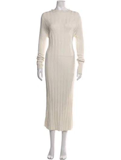Pre-owned Loulou Studio Crew Neck Midi Length Dress In Neutral