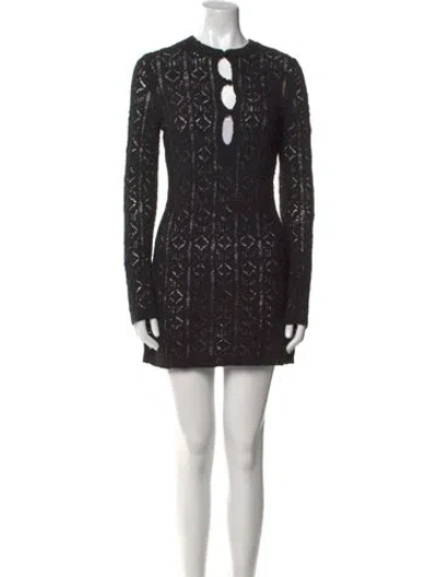 Pre-owned Loulou Studio Crew Neck Mini Dress In Black