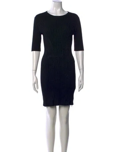 Pre-owned Loulou Studio Crew Neck Mini Dress In Black