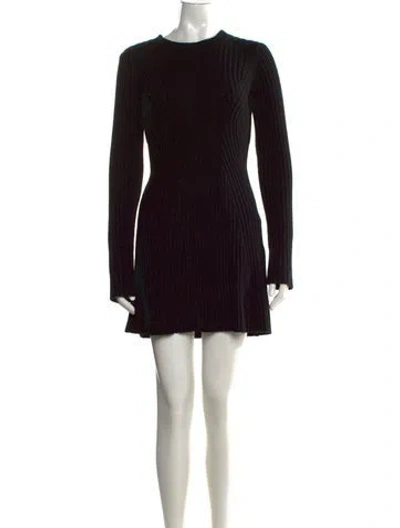 Pre-owned Loulou Studio Crew Neck Mini Dress In Black