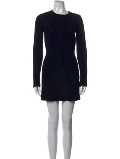 Pre-owned Loulou Studio Crew Neck Mini Dress In Black