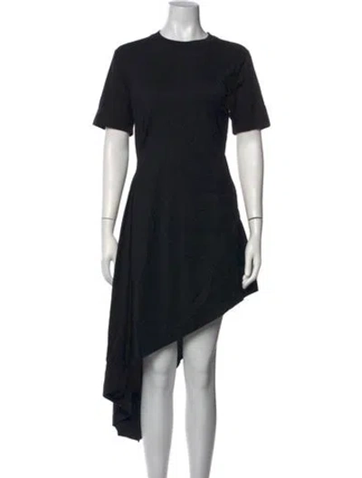 Pre-owned Loulou Studio Crew Neck Mini Dress In Black