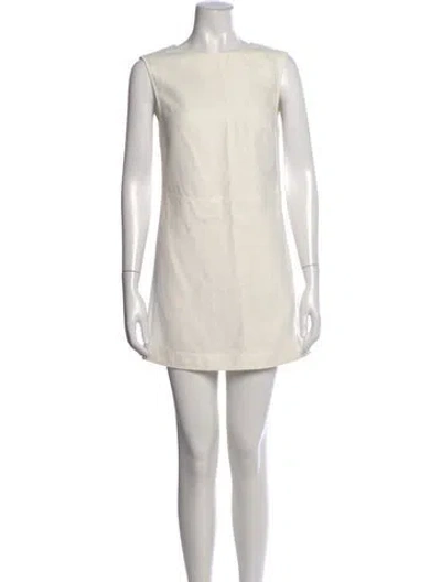 Pre-owned Loulou Studio Crew Neck Mini Dress In Neutrals