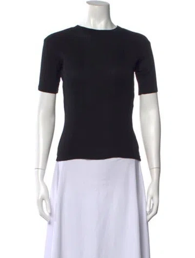 Pre-owned Loulou Studio Crew Neck Short Sleeve Top In Black