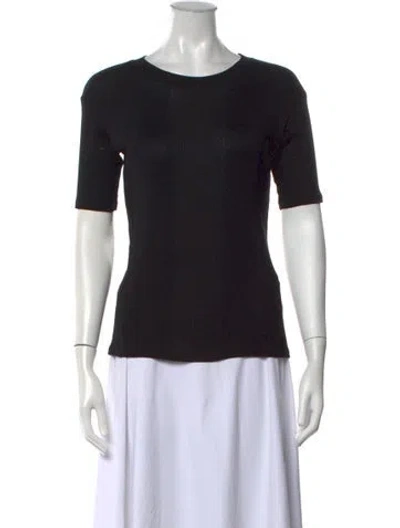Pre-owned Loulou Studio Crew Neck Short Sleeve Top In Black