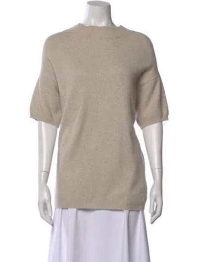 Pre-owned Loulou Studio Crew Neck Short Sleeve Top In Neutral