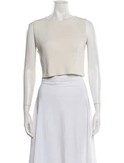 Pre-owned Loulou Studio Crew Neck Sleeveless Crop Top In Yellow