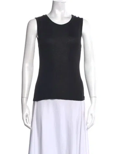 Pre-owned Loulou Studio Crew Neck Sleeveless Top In Black