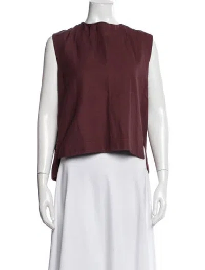 Pre-owned Loulou Studio Crew Neck Sleeveless Top In Burgundy