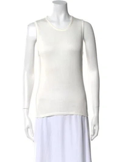 Pre-owned Loulou Studio Crew Neck Sleeveless Top In White