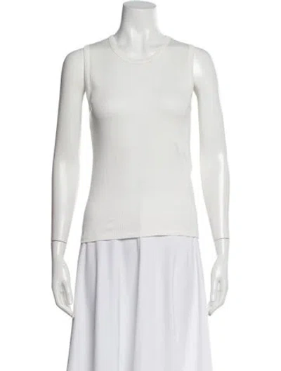 Pre-owned Loulou Studio Crew Neck Sleeveless Top In White