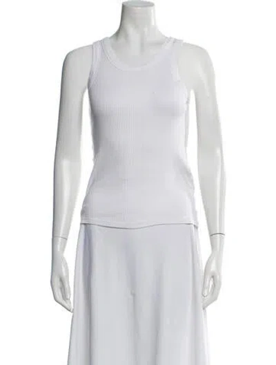 Pre-owned Loulou Studio Crew Neck Sleeveless Top In White