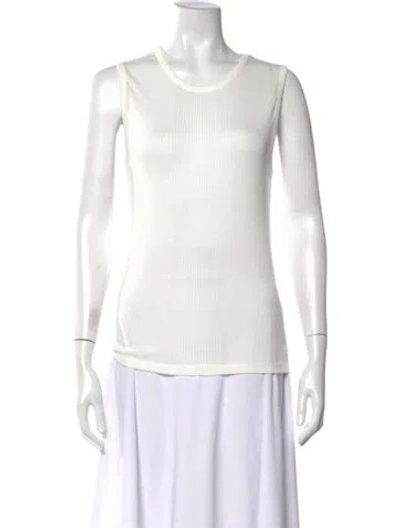 Pre-owned Loulou Studio Crew Neck Sleeveless Top In White