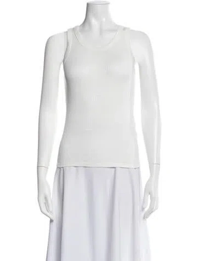 Pre-owned Loulou Studio Crew Neck Sleeveless Top In White
