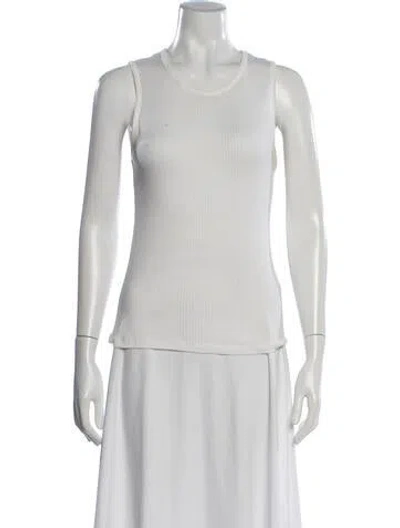 Pre-owned Loulou Studio Crew Neck Sleeveless Top In White