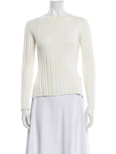 Pre-owned Loulou Studio Crew Neck Sweater In White