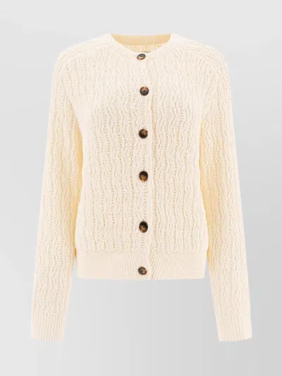 Loulou Studio Long-sleeved Knitted Cardigan In White
