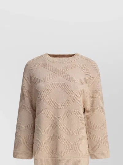 LOULOU STUDIO CREW NECK TEXTURED KNIT SWEATER