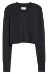Loulou Studio Crop Cashmere Cardigan In Anthracite Melange