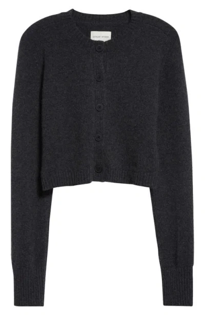 Loulou Studio Crop Cashmere Cardigan In Anthracite Melange
