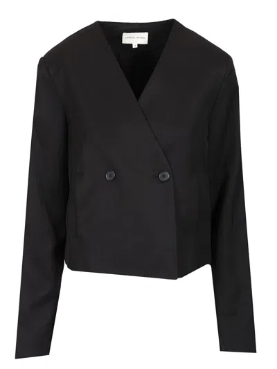 Loulou Studio Cropped Blazer In Black