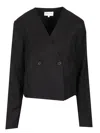 Loulou Studio Cropped Blazer In Black