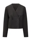 Loulou Studio Cropped Blazer In Black