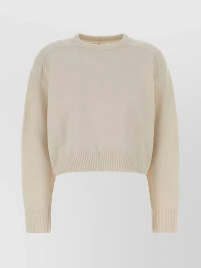 LOULOU STUDIO CROPPED KNIT SWEATER CREW NECK
