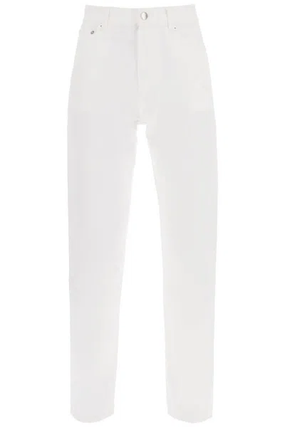 Loulou Studio Cropped Straight Cut Jeans In Bianco