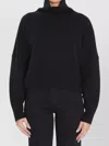 Loulou Studio Cropped Turtleneck Sweater Long Sleeves In Blue