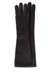 Loulou Studio Dark Brown Leather And Calf Hair Edna Gloves In Black