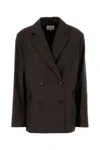 Loulou Studio Dark Brown Wool Donau Blazer In Brown