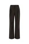 Loulou Studio Loulou Dark Brown Wool Sbiru Palazzo Pant In Multi