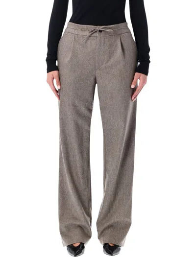 Loulou Studio Loulou Loulou De Saison Harlem Wool-blend Flannel Trousers In Gray