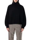 Loulou Studio Loulou Loulou De Saison Luke Wool-cashmere Stand Collar Sweater In Black