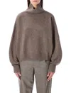 Loulou Studio Loulou Loulou De Saison Luke Wool-cashmere Stand Collar Sweater In Brown