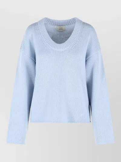 Loulou Studio Derry Cashmere Sweater Round Neckline Long Sleeves In Blue