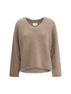 Loulou Studio Derry Plunging U Neck Sweater In Black