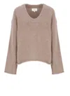 Loulou Studio Relaxed Fit Wool Sweater V-neck In Brown