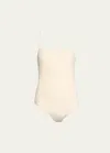 Loulou Studio White Dionysos Swimsuit In Frost Ivory