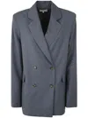 Loulou Studio Donau Double-breasted Blazer In Gray
