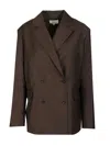 Loulou Studio Donau Double-breasted Blazer In Brown