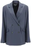 Loulou Studio Donau Double-breasted Blazer In Fjord Grey (grey)