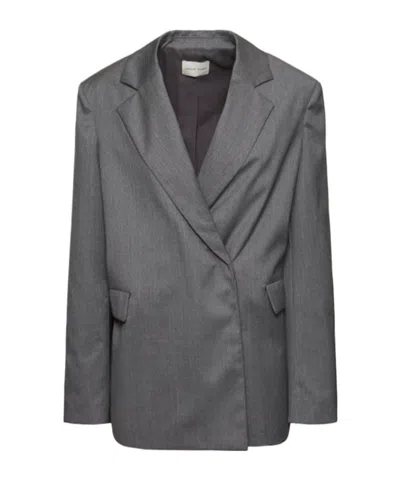 Loulou Studio Double Breasted Blazer In Brown